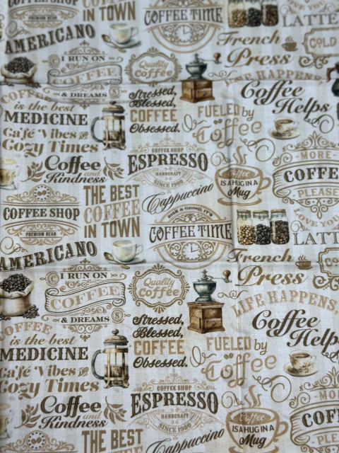 Coffee Shop Script, Cream fabric
