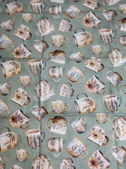 Mug Collection, Sage fabric