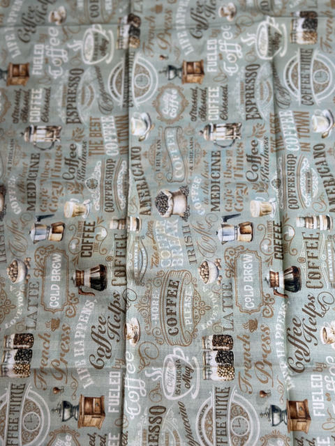 Coffee Labels, Sage fabric