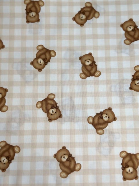 Teddies on Gingham fabric