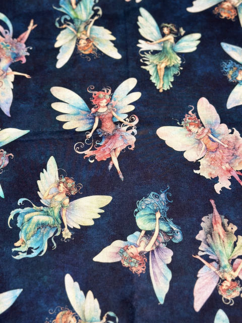 Fairy Garden, Navy fabric