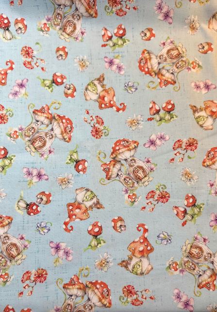 Toadstool Village fabric