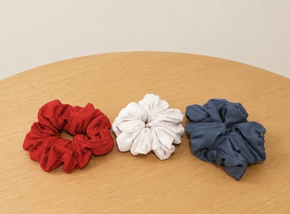 Three handmade scrunchies in a build-your-own bundle